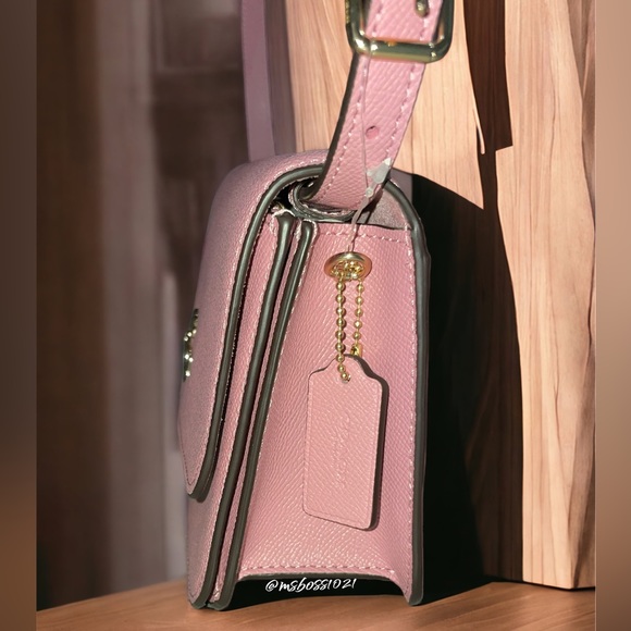 Coach Mini Brynn Leather Crossbody in True Pink BRAND NEW W/TAGS - Picture 5 of 11